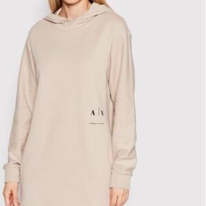 Armani Exchange Sukienka dzianinowa 6LYA72 YJBSZ 1768 Beżowy Regular Fit