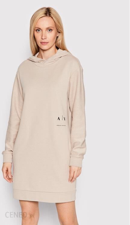 Armani Exchange Sukienka dzianinowa 6LYA72 YJBSZ 1768 Beżowy Regular Fit