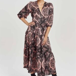 by Insomnia Sukienka maxi NATASHA DRESS LTD WZORY CZARNY