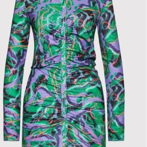 Local Heroes Sukienka koszulowa Jungle Ruched SS22D0001 Kolorowy Regular Fit