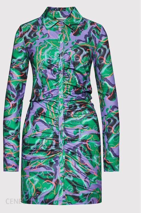 Local Heroes Sukienka koszulowa Jungle Ruched SS22D0001 Kolorowy Regular Fit