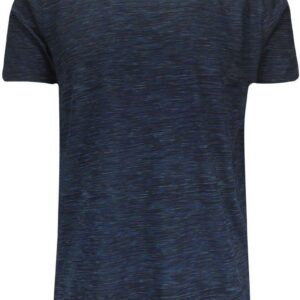 T-Shirt (Koszulka) Granatowy Melanżowy, Bawełniany, Okrągły Dekolt -BRAVE SOUL TSBRSSS22INFUSIONblue